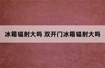 冰箱辐射大吗 双开门冰箱辐射大吗